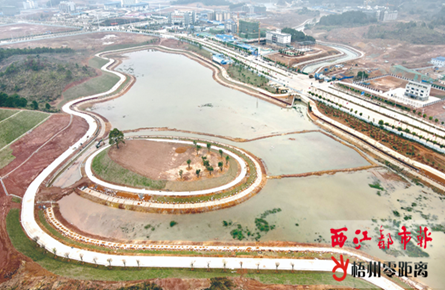 蒼梧新縣城迎賓湖現雛形